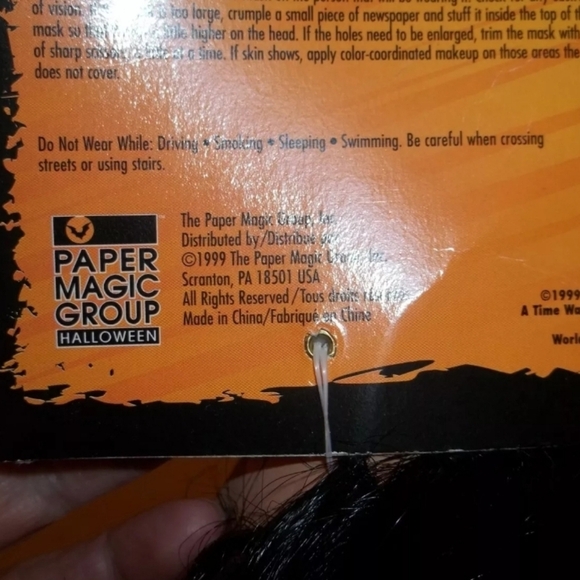 Vtg NEW UNWORN 1999 WCW WRESTLING STING WHITE FACE HALLOWEEN MASK - Picture 6 of 6